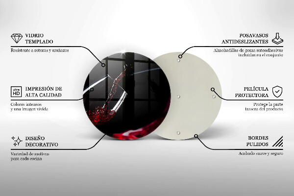 Deska kuchenna szklana Kieliszek czerwone wino
