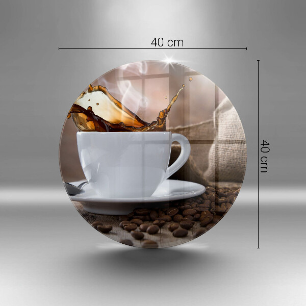 Deska kuchenna szklana Filiżanka i ziarna kawy