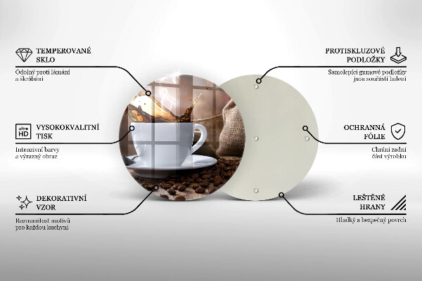 Deska kuchenna szklana Filiżanka i ziarna kawy
