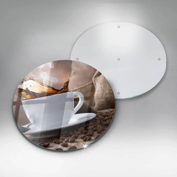 Deska kuchenna szklana Filiżanka i ziarna kawy