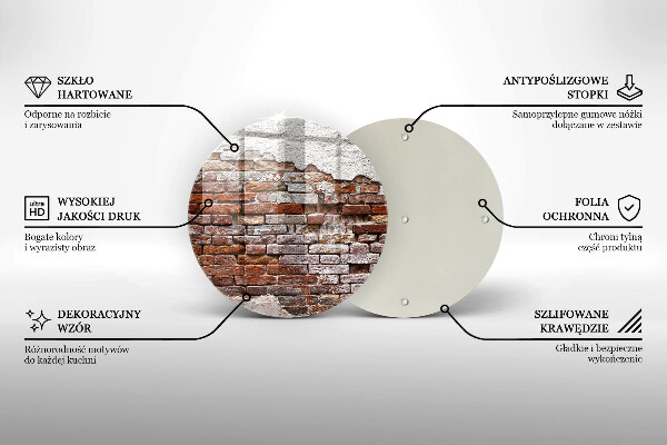 Deska kuchenna szklana Stary mur cegły i beton