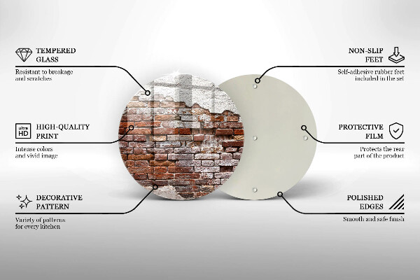 Deska kuchenna szklana Stary mur cegły i beton