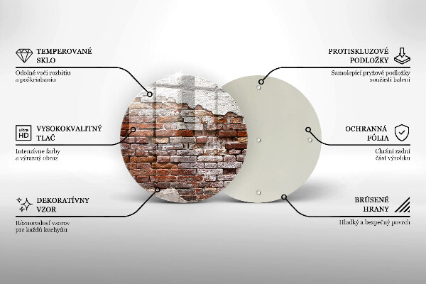 Deska kuchenna szklana Stary mur cegły i beton