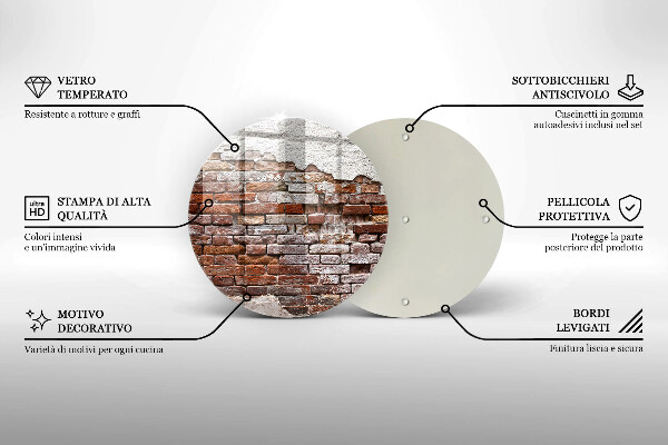Deska kuchenna szklana Stary mur cegły i beton