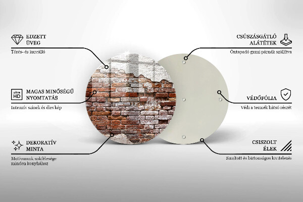 Deska kuchenna szklana Stary mur cegły i beton