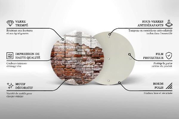 Deska kuchenna szklana Stary mur cegły i beton