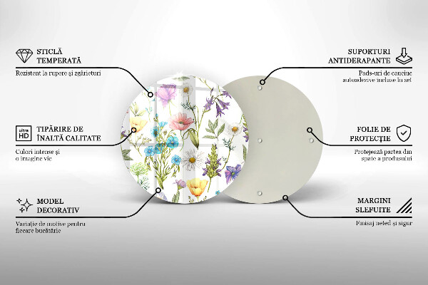 Deska kuchenna szklana Ilustracja kwiaty