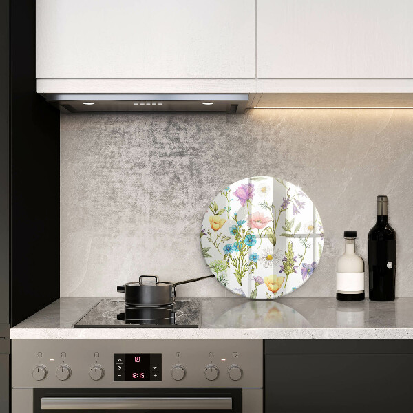 Deska kuchenna szklana Ilustracja kwiaty