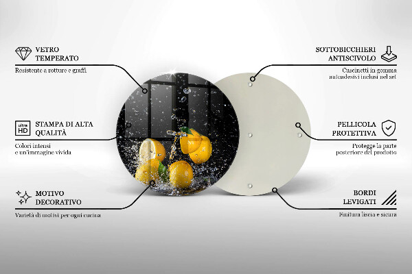 Deska kuchenna szklana Soczyste owoce cytryny