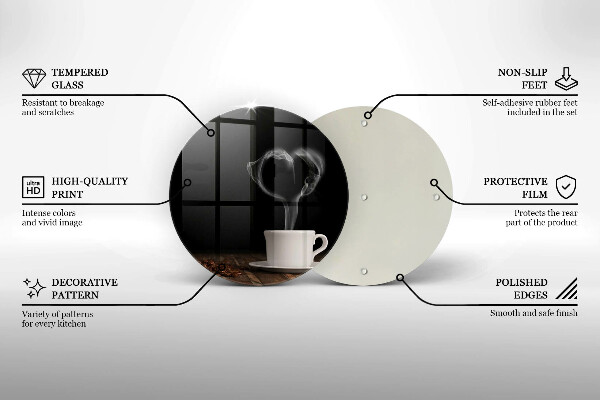 Deska kuchenna szklana Kawa filiżanka serce