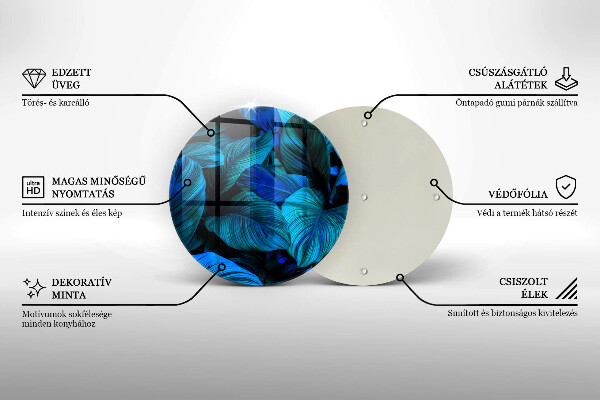 Deska kuchenna szklana Liście roślinność dżungli