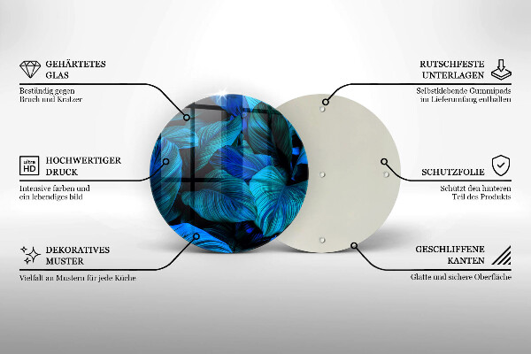 Deska kuchenna szklana Liście roślinność dżungli