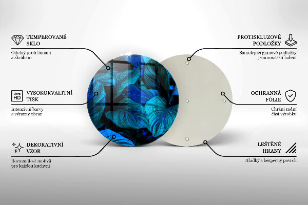 Deska kuchenna szklana Liście roślinność dżungli