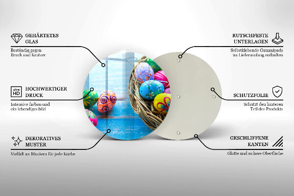 Deska kuchenna szklana Wielkanocne jajka pisanki