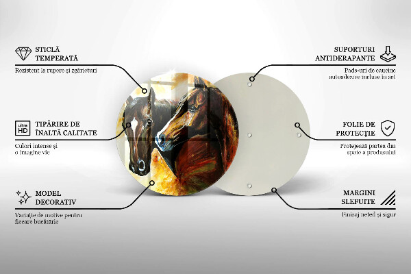 Szklana deska kuchenna Zwierzęta konie
