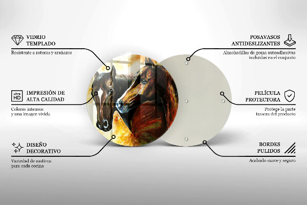 Szklana deska kuchenna Zwierzęta konie