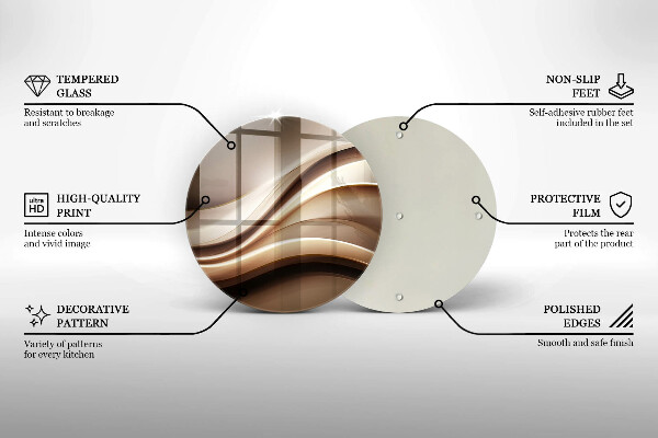 Deska kuchenna szklana Abstrakcja łagodne linie