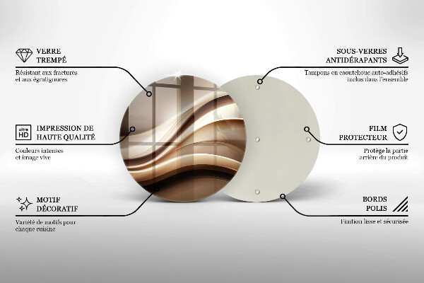 Deska kuchenna szklana Abstrakcja łagodne linie