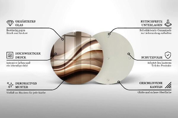 Deska kuchenna szklana Abstrakcja łagodne linie