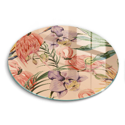 Deska kuchenna szklana Ilustracja flamingi