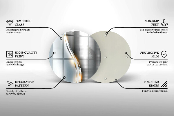 Deska kuchenna szklana Metalowa sztuka