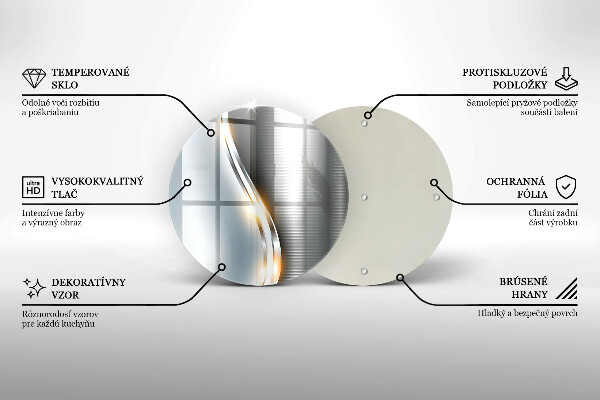 Deska kuchenna szklana Metalowa sztuka