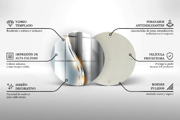 Deska kuchenna szklana Metalowa sztuka