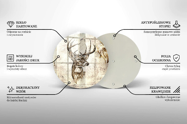 Deska kuchenna szklana Ilustracja zwierzę jeleń