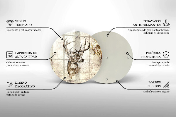 Deska kuchenna szklana Ilustracja zwierzę jeleń