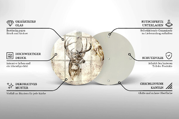 Deska kuchenna szklana Ilustracja zwierzę jeleń