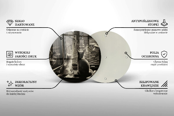Deska kuchenna szklana Koty miasto i okno
