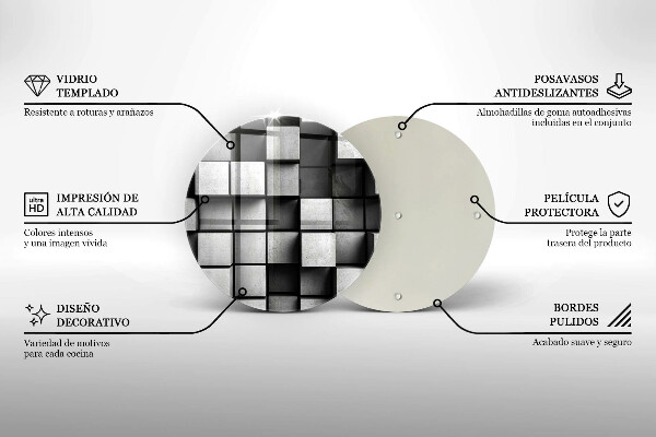 Deska kuchenna szklana Abstrakcja kwadraty 3D