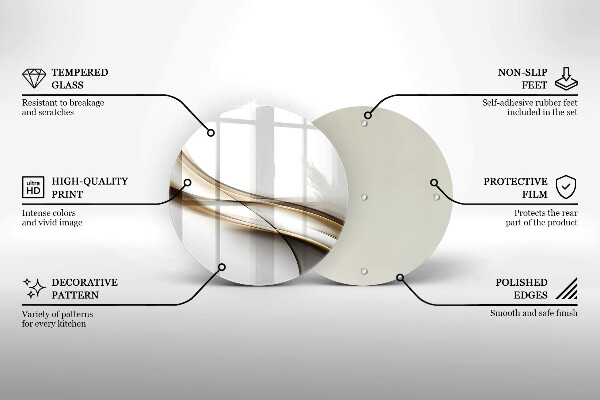 Deska kuchenna szklana Łagodne linie abstrakcja