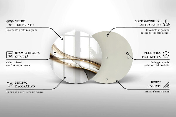 Deska kuchenna szklana Łagodne linie abstrakcja
