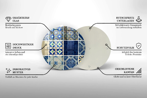 Deska kuchenna szklana Ozdobne kafelki płytki