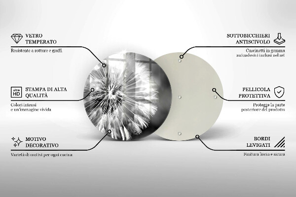Deska kuchenna szklana Delikatny dmuchawiec