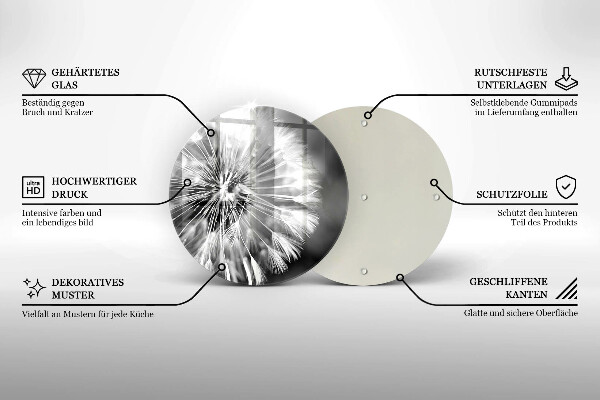 Deska kuchenna szklana Delikatny dmuchawiec