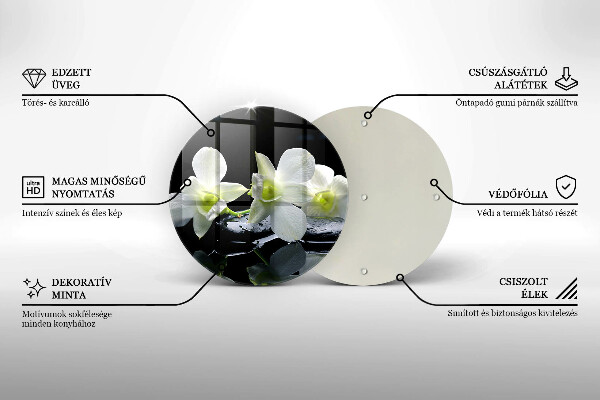 Deska kuchenna szklana Białe kwiaty w wodzie Zen