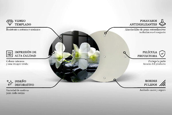 Deska kuchenna szklana Białe kwiaty w wodzie Zen