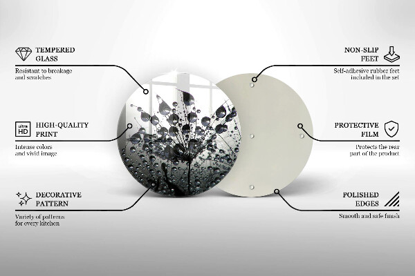 Deska kuchenna szklana Dmuchawce i rosa