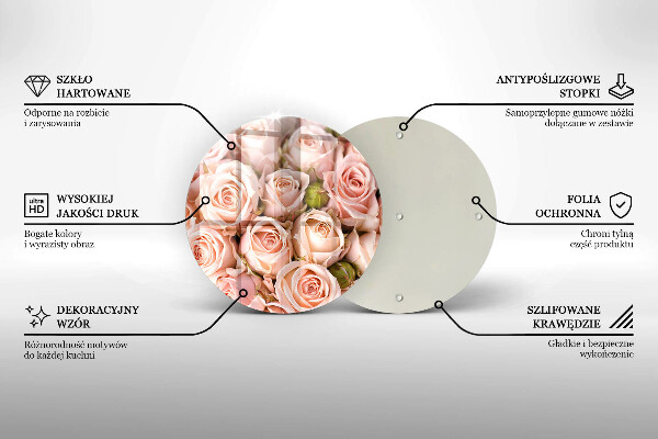 Deska kuchenna szklana Bukiet delikatne róże