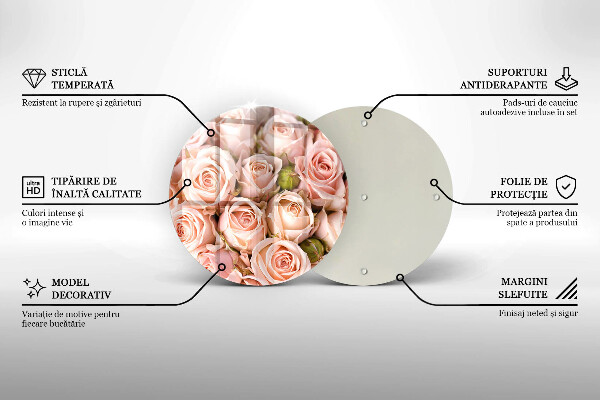 Deska kuchenna szklana Bukiet delikatne róże