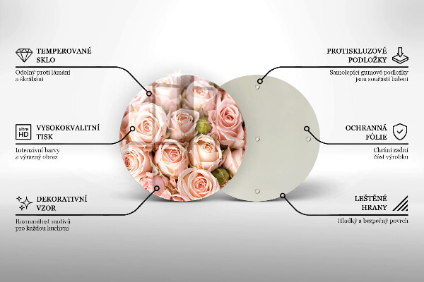 Deska kuchenna szklana Bukiet delikatne róże