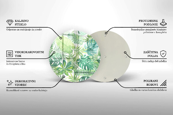 Deska kuchenna szklana Akwarele boho liście