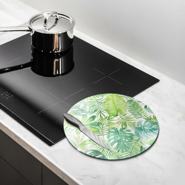 Deska kuchenna szklana Akwarele boho liście