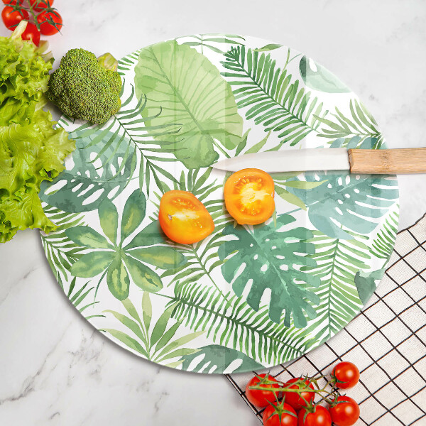 Deska kuchenna szklana Akwarele boho liście