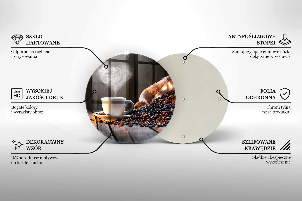 Deska kuchenna szklana Filiżanka kawy i serce