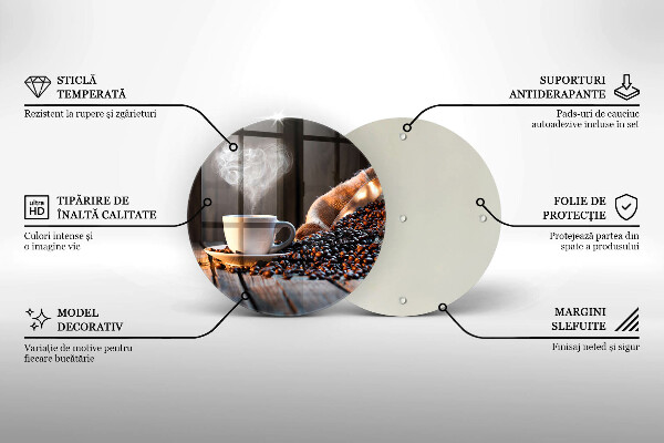 Deska kuchenna szklana Filiżanka kawy i serce