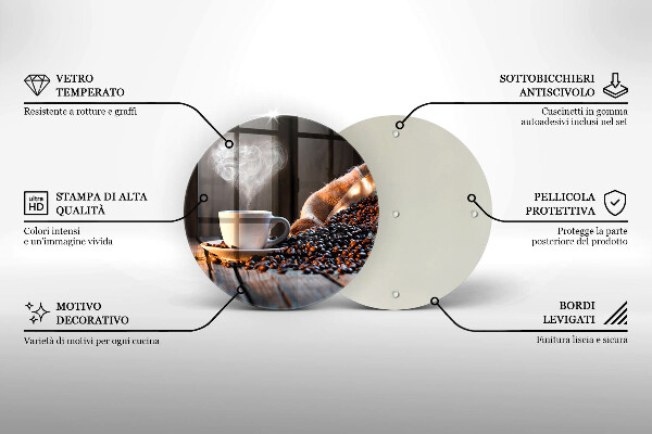 Deska kuchenna szklana Filiżanka kawy i serce