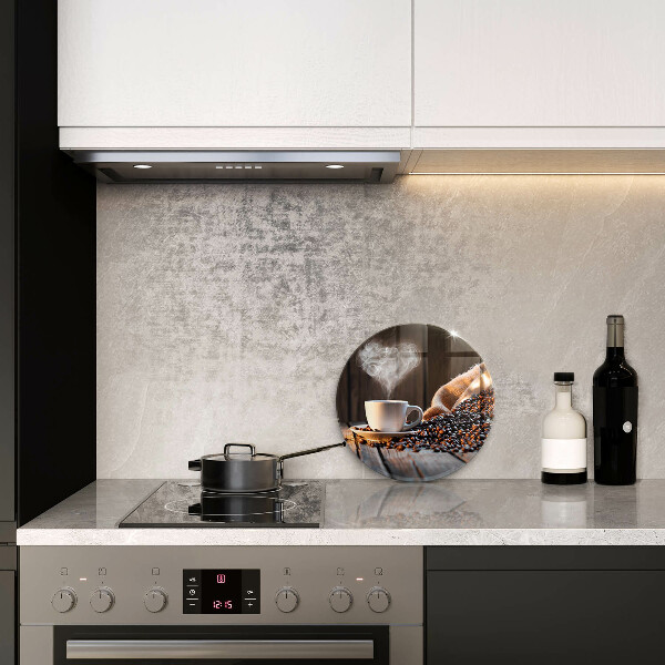 Deska kuchenna szklana Filiżanka kawy i serce